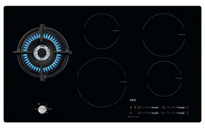 Aeg HD955100NB Piano Cottura Misto 5 Fornelli 88 cm (Nero)